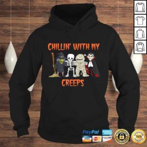 Hoodie Funny Chillin With My Creeps Vampire Halloween Skeleton Witch TShirt