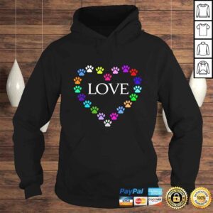 Hoodie Funny Cute Colorful Heart I Love My Cat Dog Animal Paws Gift TShirt