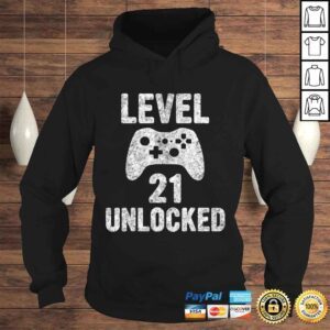 Hoodie Funny Cute Video Gamer 21th Birthday Gift Funny Level 21 Unlocked Shirt