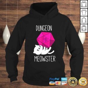 Hoodie Funny Dungeon Meowster Funny Nerdy Cat D20 Dice RPG Gamer TShirt