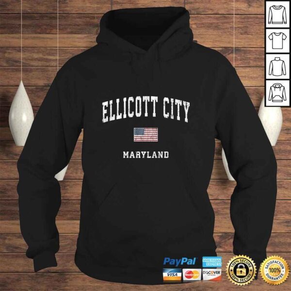 Funny Ellicott City Maryland MD Vintage American Flag Sports SweaTShirt - Image 4