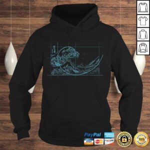 Hoodie Funny Hokusai Meets Fibonacci Linear Blue Gift Top