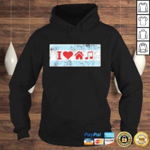 Hoodie Funny I Love Chicago House Music Flag DJ Shirt