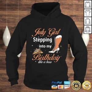 Hoodie Funny July Cowboy Girl Stepping Into My Birthday Like A Boss VNeck TShirt