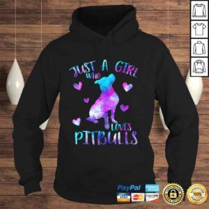 Hoodie Funny Just a Girl Who Loves Pitbulls Galaxy Space Pitbull Mom Gift TShirt