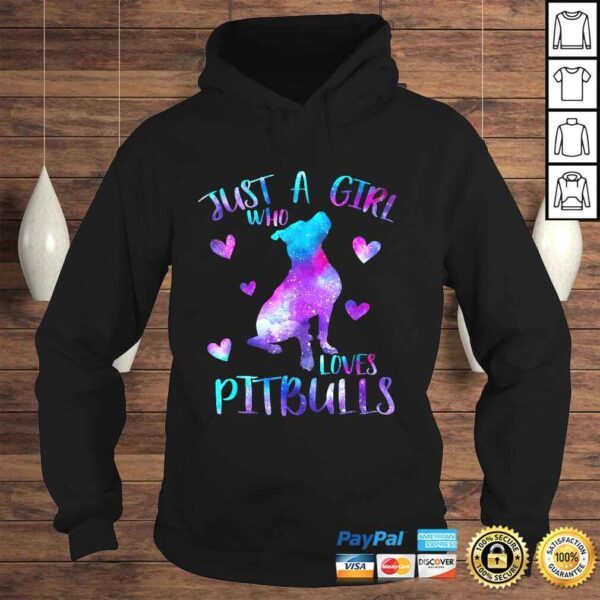 Funny Just a Girl Who Loves Pitbulls Galaxy Space Pitbull Mom Gift TShirt - Image 4