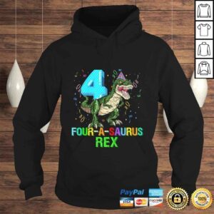 Hoodie Funny Kids 4 Year Old Boy 4th Birthday Dinosaur Gift Fourasaurus Tshirt