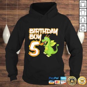 Hoodie Funny Kids 5 Year Old Dragon Birthday Boy Themed Party 5th TShirt