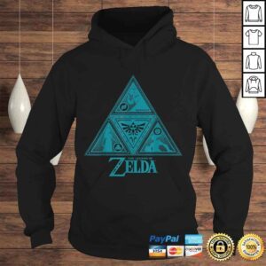 Hoodie Funny Legend of Zelda Teal Triforce Symbolism Graphic Tee Shirt