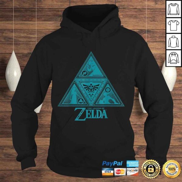 Funny Legend of Zelda Teal Triforce Symbolism Graphic Tee Shirt - Image 4