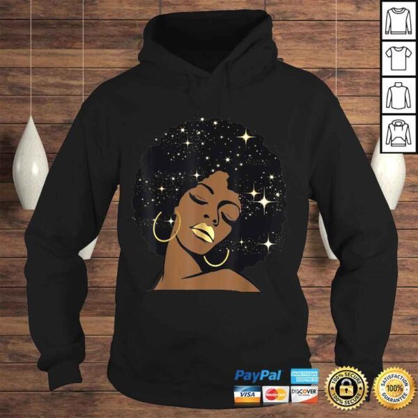 Funny Lips Stars Black Girl Magic Afro Diva Gift Melanin Tee T-Shirt - Image 4