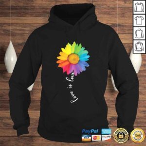 Hoodie Funny Love Is Love Rainbow Sunflower LGBT Gay Lesbian Pride Tee Shirt