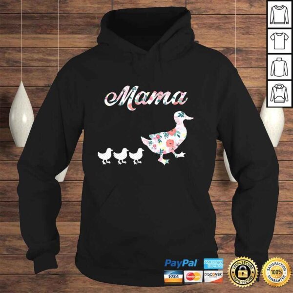 Funny Mama Duck Shirt, Mama Duck and 3 Ducklings, Floral Mom of 3 TShirt - Image 4