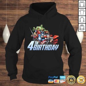 Hoodie Funny Marvel Avengers Action Shot 4th Birthday TShirt