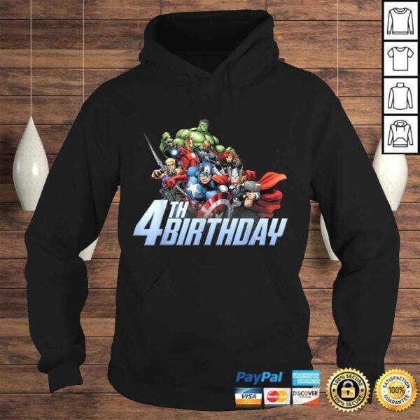 Funny Marvel Avengers Action Shot 4th Birthday TShirt - Image 4