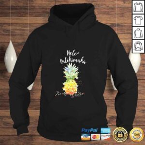 Hoodie Funny Mele Kalikimaka Pineapple Christmas in July Lights Tshirt