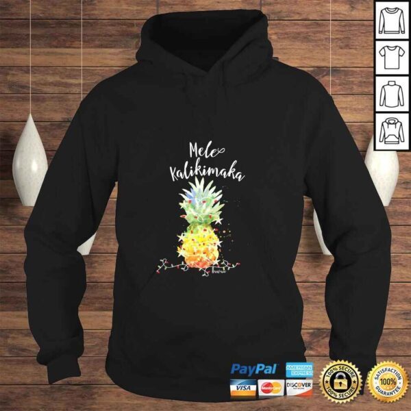 Funny Mele Kalikimaka Pineapple Christmas in July Lights T-shirt - Image 4