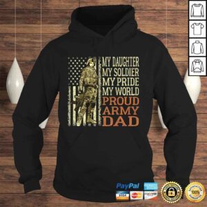 Hoodie Funny My Daughter My Soldier Hero Proud Army Dad Military Father VNeck TShirt