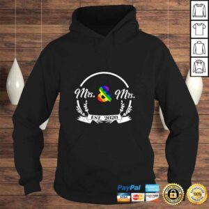 Hoodie Funny Newlywed Just Married Lesbian Wedding Mrs and Mrs Est 2020 TShirt