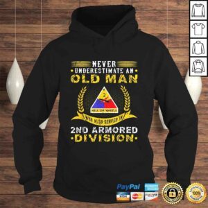 Hoodie Funny Old Man 2nd Armored Division Military Army War Veteran TShirt