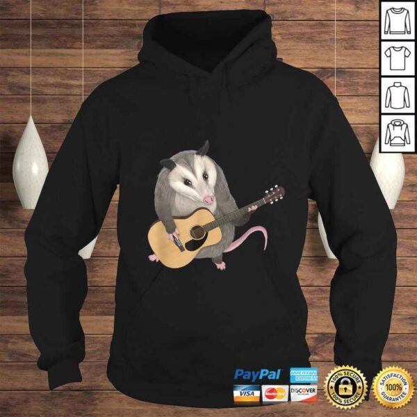 Funny Opossum playing the acoustic guitar - possum Tee T-Shirt - Image 4