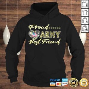 Hoodie Funny Proud Army Best Friend US Flag Dog Tag Heart Military Tshirt