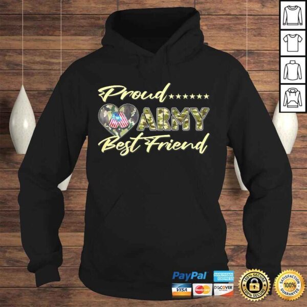 Funny Proud Army Best Friend - US Flag Dog Tag Heart Military T-shirt - Image 4