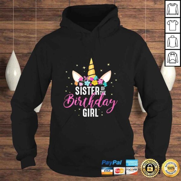 Funny Sister Of The Birthday Girl Sibling Gift Unicorn Birthday TShirt - Image 4