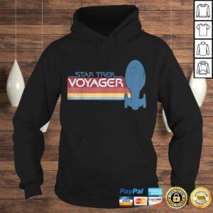 Hoodie Funny Star Trek Voyager Retro Rainbow Stripe TShirt