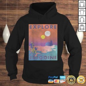 Hoodie Funny Star Wars Explore Tatooine Faded Retro C3PO R2D2 Poster TShirt