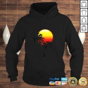 Hoodie Funny Sunset and Palm Trees Tropical Tee Shirt