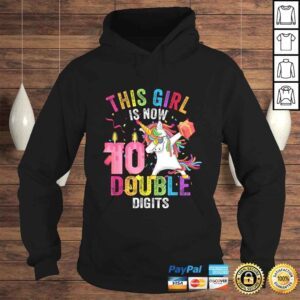 Hoodie Funny This Girl Is Now 10 Double Digits Gift Unicorn 10th Birthday Gift TShirt