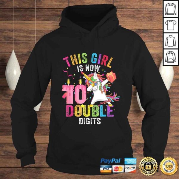 Funny This Girl Is Now 10 Double Digits Gift Unicorn 10th Birthday Gift TShirt - Image 4