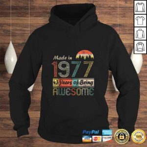 Hoodie Funny Vintage 1977 Made In 1977 43rd Birthday 43 Years Old Gift Shirt