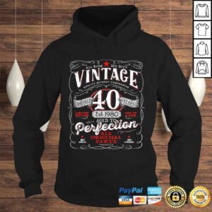 Hoodie Funny Vintage 40th Birthday Shirt For Him 1980 Aged To Perfection Gift Top