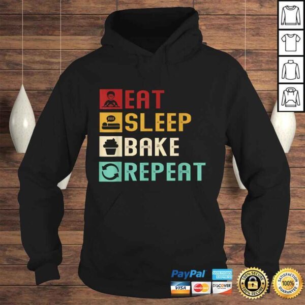 Funny Vintage Eat Sleep Bake Repeat Funny Baking Baker Bakery TShirt Gift - Image 4