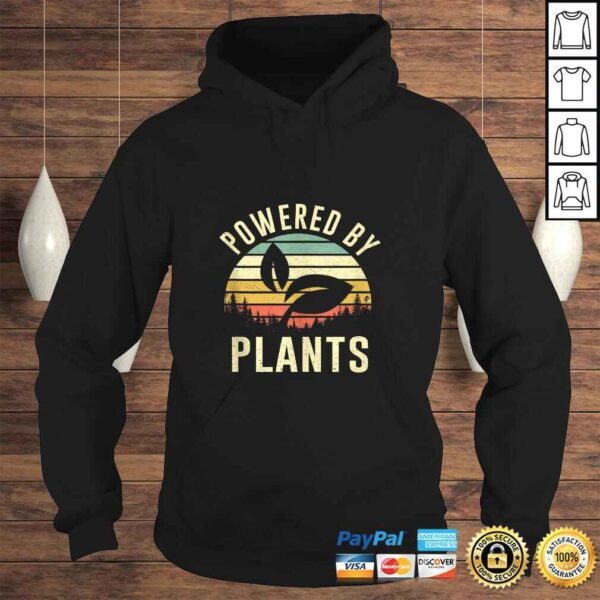 Funny Vintage Powered By Plants Shirt Vegan Vegetarian Shirt - Image 4