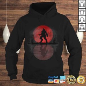 Hoodie Funny Werewolf Under A Full Blood Moon Howling VNeck TShirt