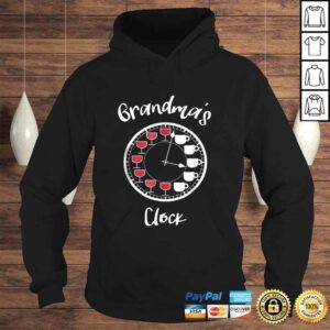 Hoodie Funny Wine and Coffee Shirts for Women Grandmas Clock