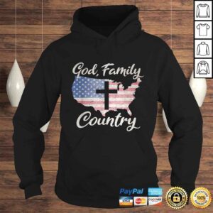 Hoodie GOD FAMILY COUNTRY Christian Gift American Flag USA Map TShirt