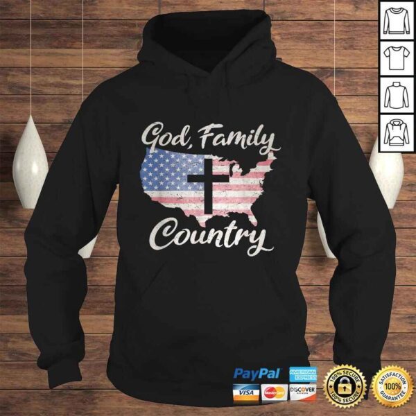 GOD FAMILY COUNTRY Christian Gift American Flag USA Map TShirt - Image 4