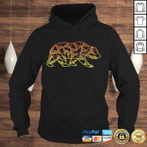 Hoodie Geometric Bear Retro Shirt Wild Alaska Mountain Animal