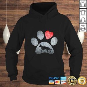 Hoodie German Shepherd Paws Dog Lovers Red Heart Gift Hoodie Pullover Hoodie