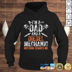 Hoodie Gift For Men Fathers Day Halloween Diesel Mechanic Dad Tshirt