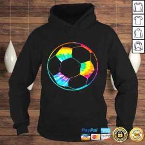 Hoodie Girl Soccer Ball Shirt Rainbow Trippy Hippie Tie Dye Gift Top