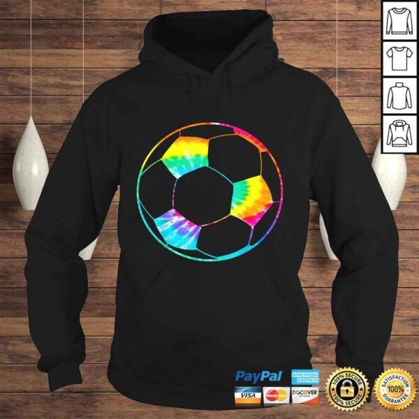 Girl Soccer Ball Shirt - Rainbow Trippy Hippie Tie Dye Gift Top - Image 4