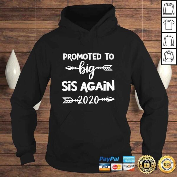 Girl Vintage Promoted to Big SIS Again est 2020 Sister Arrow TShirt - Image 4