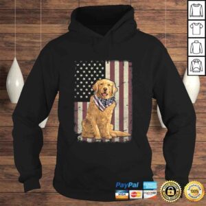 Hoodie Golden Retriever American Flag Bandana 4th Of July Gift TShirt