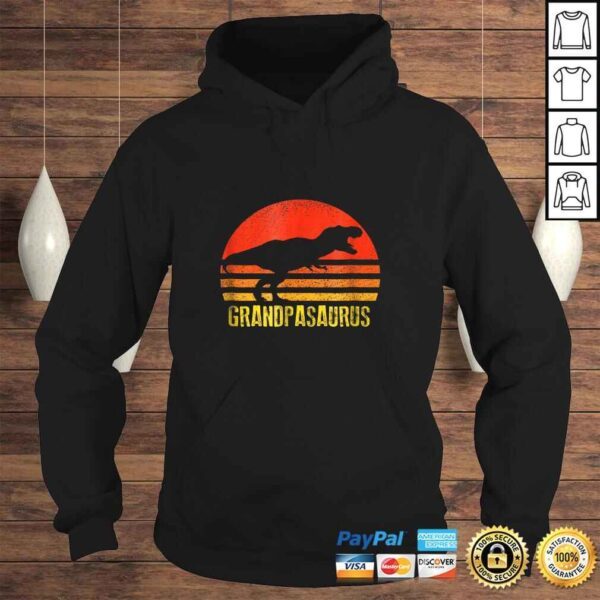 Grandpasaurus Shirt Retro Vintage Sunset Dinosaur Gift - Image 4