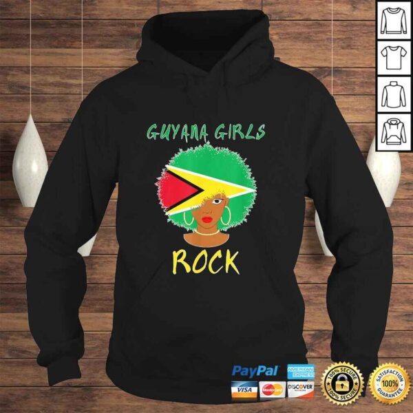 Guyana Flag Girls Rock Shirt Guyana women Tee gift - Image 4